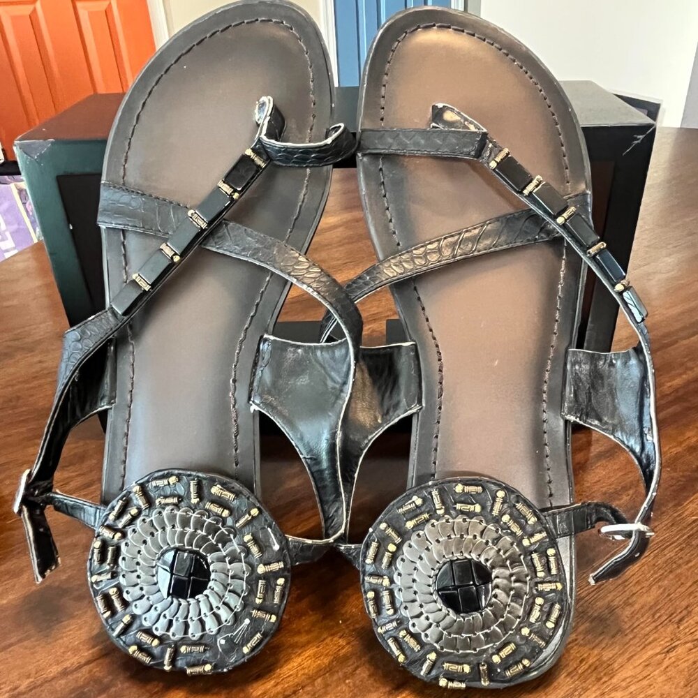 Bakers Black Embellished/Beaded Women's Sandals Size 9